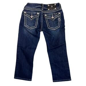 Miss Me Jeans Womens Size 25 Y2K Capri Low Rise Rhinestone Bling Western Denim